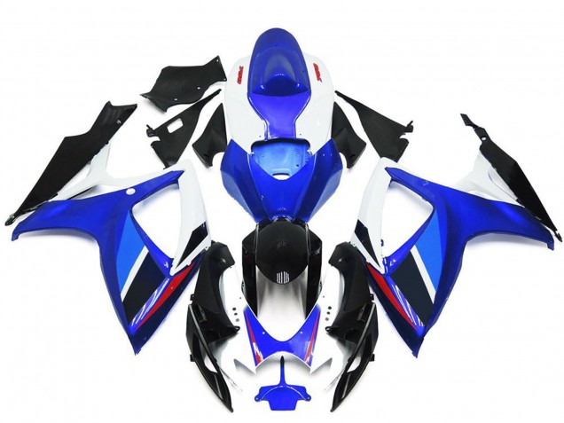 Bleu Blanc Rouge Noir Brillant OEM Style Carénage Moto Suzuki GSXR 600 / GSXR 750 2006-2007