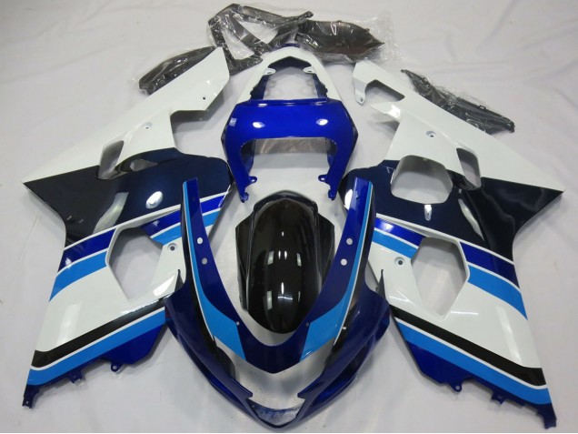 Blanc Bleu Noir Brillant Carénage Moto Suzuki GSXR 600 / GSXR 750 2004-2005