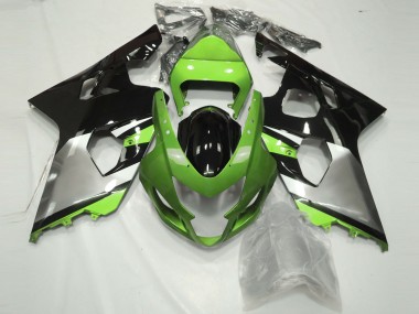 Vert Argent Noir Brillant Carénage Moto Suzuki GSXR 600 / GSXR 750 2004-2005 Pas Chère