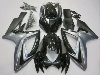 Argent Noir Brillant Noir Mat Carénage Moto Suzuki GSXR 600 / GSXR 750 2006-2007 Pas Chère