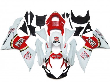 Blanc Rouge Motul Lucky Strike Carénage Moto Suzuki GSXR 600 / GSXR 750 2011-2024 Pas Chère
