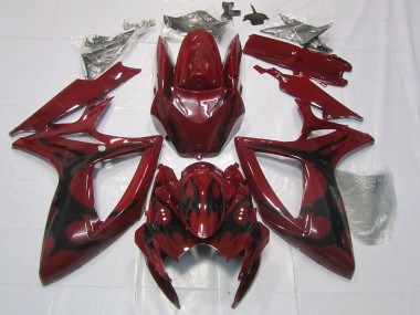 Rouge Marron Carénage Moto Suzuki GSXR 600 / GSXR 750 2006-2007 Pas Chère