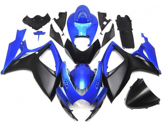 Bleu Noir Mat Personnalisé OEM Style Carénage Moto Suzuki GSXR 600 / GSXR 750 2006-2007