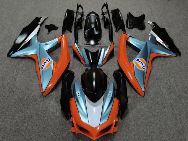 Orange Bleu Noir Gulf Carénage Moto Suzuki GSXR 600 / GSXR 750 2008-2010