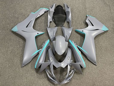 Nardo Gris Mat Teal Accents Carénage Moto Suzuki GSXR 600 / GSXR 750 2011-2024 Pas Chère
