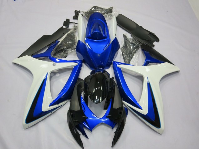 Blanc Bleu Noir Brillant OEM Style Carénage Moto Suzuki GSXR 600 / GSXR 750 2006-2007