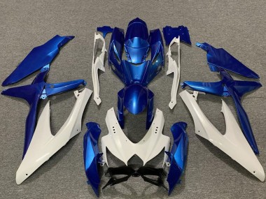Blanc Bleu Carénage Moto Suzuki GSXR 600 / GSXR 750 2008-2010 Pas Chère
