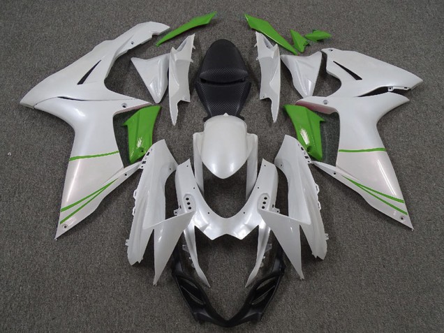 Blanc Vert Perle Carénage Moto Suzuki GSXR 600 / GSXR 750 2011-2024