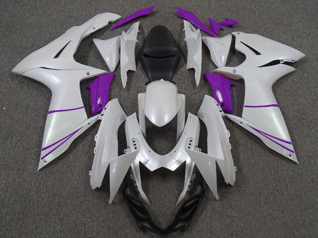 Blanc Violet Perle Carénage Moto Suzuki GSXR 600 / GSXR 750 2011-2024