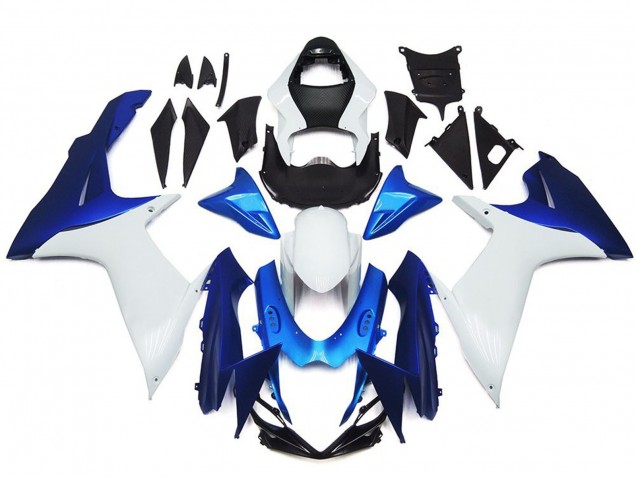 Blanc Bleu Carénage Moto Suzuki GSXR 600 / GSXR 750 2011-2024