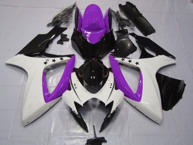 Violet Blanc Noir Brillant Étoile Carénage Moto Suzuki GSXR 600 / GSXR 750 2006-2007 Pas Chère