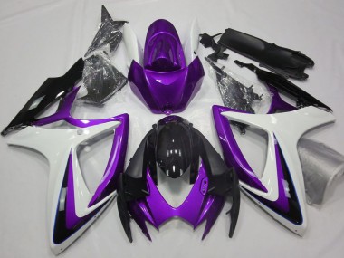 Violet Blanc Noir Brillant Carénage Moto Suzuki GSXR 600 / GSXR 750 2006-2007 Pas Chère