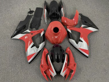 Rouge Argent Noir Carénage Moto Suzuki GSXR 600 / GSXR 750 2006-2007 Pas Chère