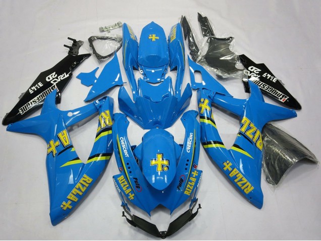 Bleu Noir Or Rizla Carénage Moto Suzuki GSXR 600 / GSXR 750 2008-2010
