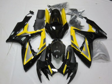 Jaune Argent Noir Brillant Carénage Moto Suzuki GSXR 600 / GSXR 750 2006-2007 Pas Chère
