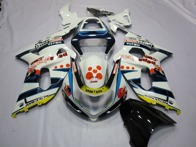 Blanc Bleu Rouge Jaune Spots Carénage Moto Suzuki GSXR 600 / GSXR 750 2001-2003