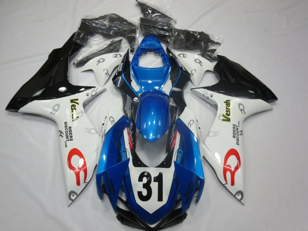 Blanc Bleu Noir Brillant Vesrah 31 Carénage Moto Suzuki GSXR 600 / GSXR 750 2011-2024