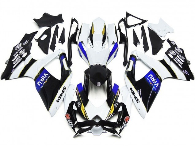 Blanc Bleu Jaune Noir Viru Carénage Moto Suzuki GSXR 600 / GSXR 750 2008-2010