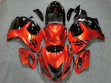 Bonbon Orange Noir Brillant Carénage Moto Suzuki GSXR 1300 2008-2020 Pas Chère