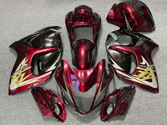 Rouge Foncé Or Carénage Moto Suzuki GSXR 1300 2008-2020
