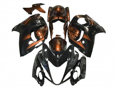 Noir Brillant Orange Foncé Carénage Moto Suzuki GSXR 1300 2008-2020 Pas Chère