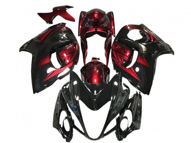 Noir Brillant Rouge Foncé Carénage Moto Suzuki GSXR 1300 2008-2020