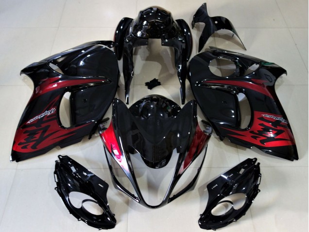 Noir Brillant Bonbon Rouge Carénage Moto Suzuki GSXR 1300 2008-2020