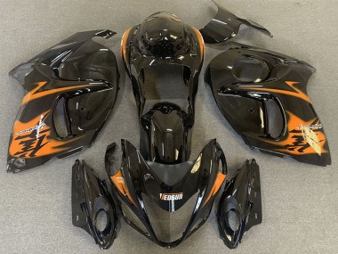 Noir Brillant Orange Carénage Moto Suzuki GSXR 1300 2008-2020 Pas Chère