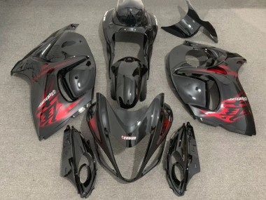 Noir Brillant Rouge Carénage Moto Suzuki GSXR 1300 2008-2020 Pas Chère