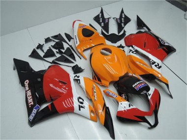 Orange Blanc Rouge Noir Brillant Repsol Kits Complet Carénages Moto Honda CBR600RR 2009-2012 Pas Chère