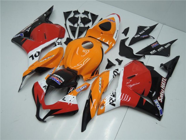 Orange Blanc Rouge Noir Brillant Repsol Kits Complet Carénages Moto Honda CBR600RR 2009-2012