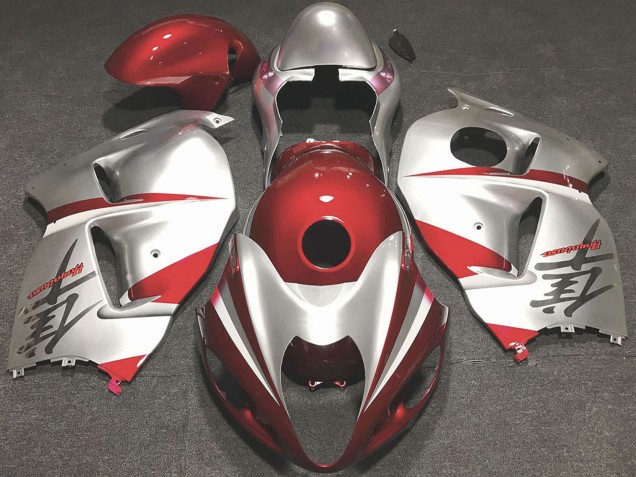 Rouge Brillant Argent Carénage Moto Suzuki GSXR 1300 1996-2007