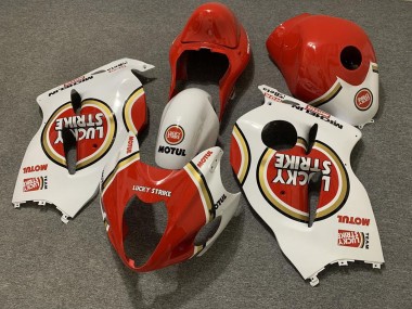 Blanc Rouge Lucky Strike Carénage Moto Suzuki GSXR 1300 1996-2007 Pas Chère