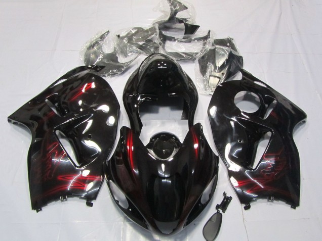 Rouge Noir Brillant Carénage Moto Suzuki GSXR 1300 1996-2007