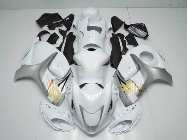 Blanc Argent Jaune Carénage Moto Suzuki GSXR 1300 2008-2020