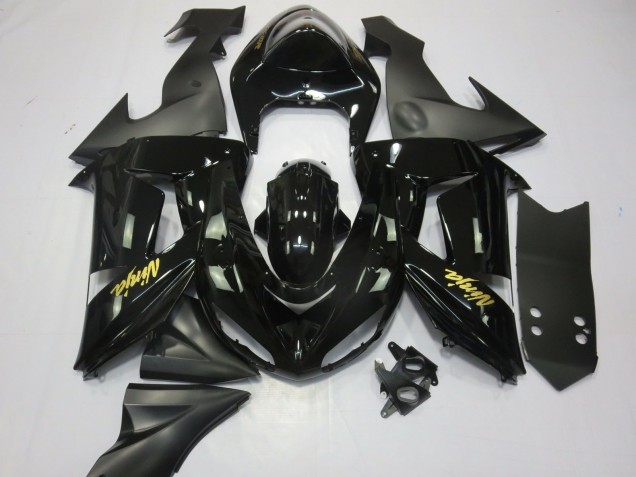 Noir Brillant Noir Mat Or Carénage Moto Kawasaki ZX10R 2006-2007