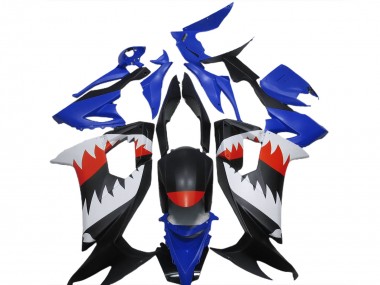 Bleu Noir Blanc Rouge Requin Carénage Moto Kawasaki ZX10R 2008-2010 Pas Chère