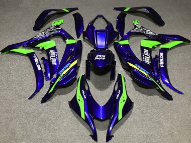 Bleu Profond Vert Trick Star EVA Courses Carénage Moto Kawasaki ZX10R 2016-2020 Pas Chère