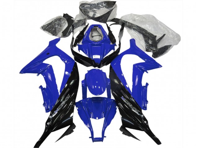 Bleu Noir Brillant Carénages Moto Kawasaki ZX10R 2011-2015