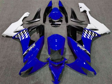 Blanc Bleu Noir Carénage Moto Kawasaki ZX10R 2008-2010 Pas Chère