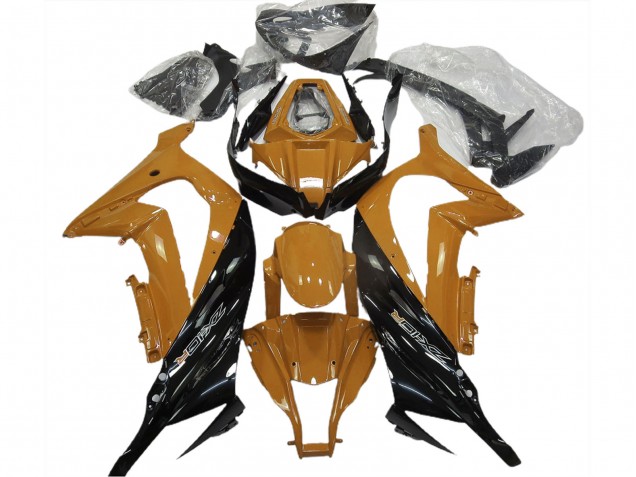 Orange Foncé Noir Brillant Carénage Moto Kawasaki ZX10R 2011-2015