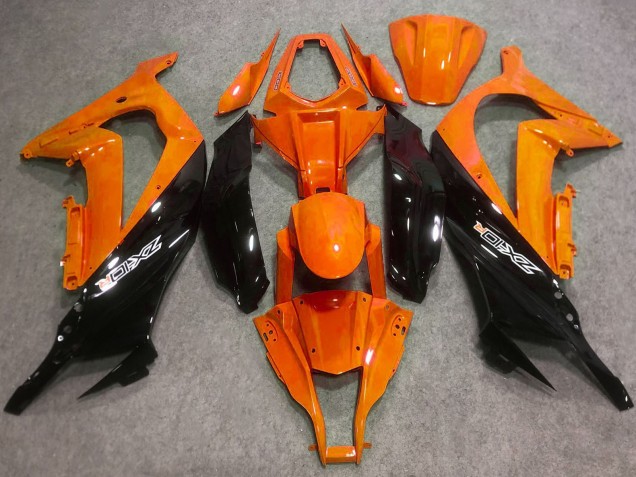 Orange Noir Brillant Carénage Moto Kawasaki ZX10R 2016-2020
