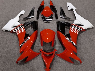 Blanc Rouge Noir Carénage Moto Kawasaki ZX10R 2008-2010 Pas Chère