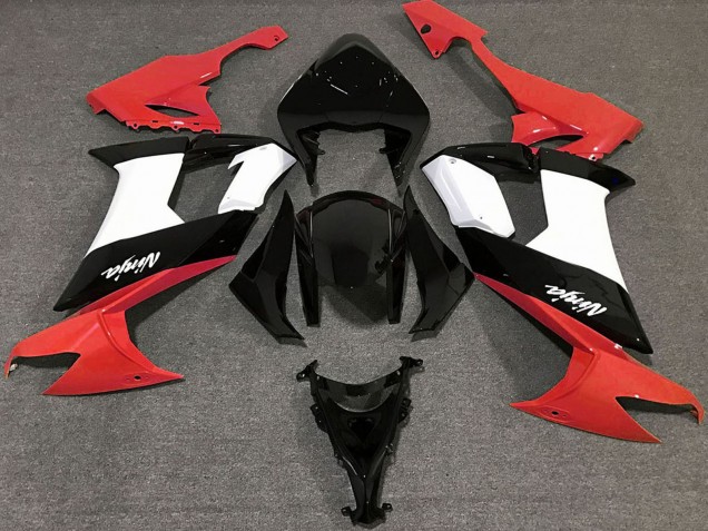 Rouge Brillant Noir Blanc Carénage Moto Kawasaki ZX10R 2008-2010