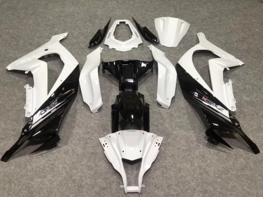 Blanc Noir Brillant Carénage Moto Kawasaki ZX10R 2011-2015 Pas Chère