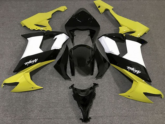 Jaune Brillant Noir Blanc Carénage Moto Kawasaki ZX10R 2008-2010