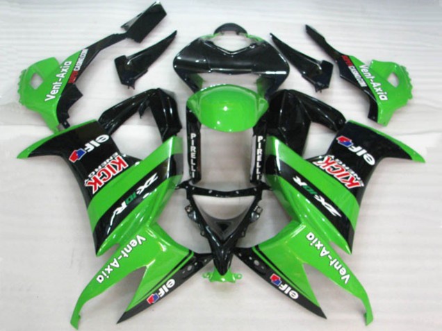 Vert Noir Rouge Kick Elf Vent-Axia Carénage Moto Kawasaki ZX10R 2008-2010