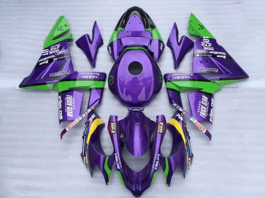 Vert Violet Trick Star Carénage Moto Kawasaki ZX10R 2004-2005 Pas Chère