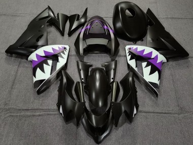 Noir Mat Violet Requin Carénage Moto Kawasaki ZX10R 2004-2005 Pas Chère