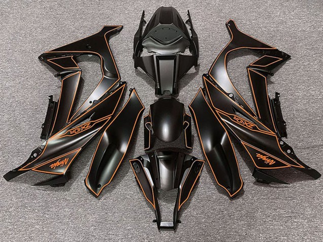 Noir Mat Orange Doubler Carénage Moto Kawasaki ZX10R 2011-2015